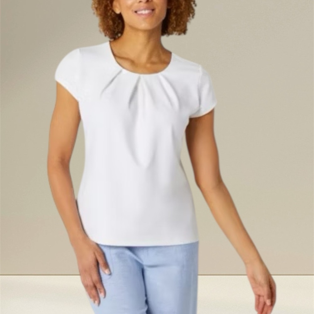 Liz Claiborne Texture Tee Womens Round Neck Short Sleeve Blouse size Medium